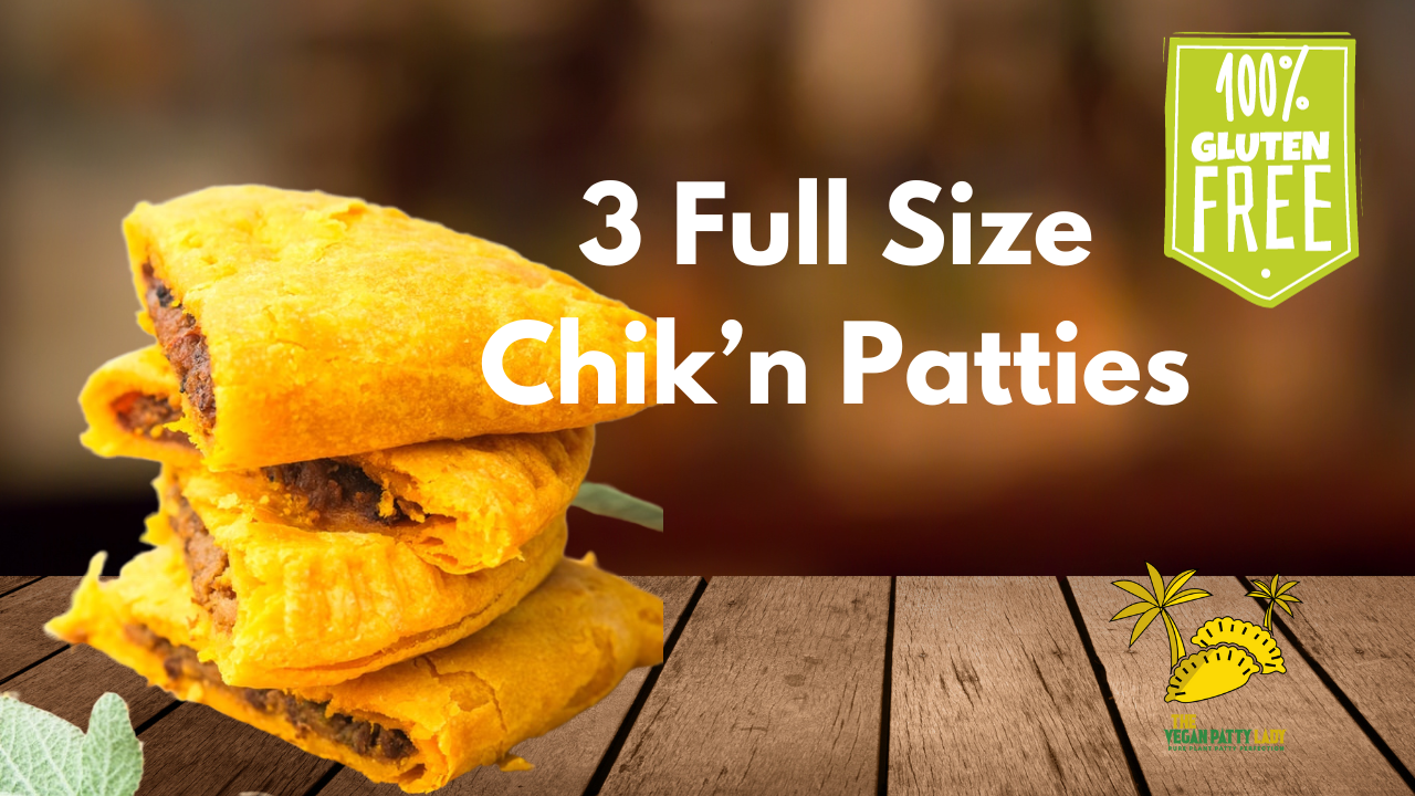 Gluten-free 3 x vegan chik'n curry patties (full size)